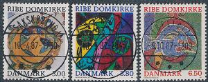 1987. Ribe Domkirke. Komplet sæt med retvendte LUXUS-stempler.