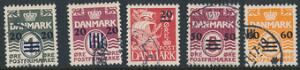 1940-41. Provisorier. Komplet stemplet sæt.