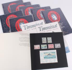 Grønland. 1987-90. Mindre kasse indeholdende sjælden mappe fra 1987 samt 9 særmapper.