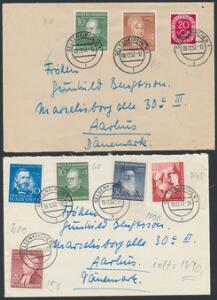 Bund. 1952. 2 breve med bedre frankeringer