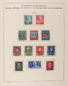 Bund. 1949-2001. Komplet stemplet samling i hovednumre i 3 flotte Schaubek-album med kassetter. Se fotoudsnit
