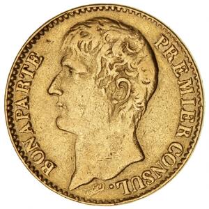Frankrig, 40 francs AN XI 1802, F 479, mange små hak og ar