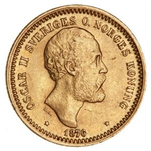 Sverige, Oscar II, 10 kr 1876, SM 26, F 94a