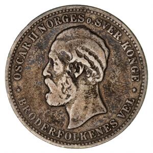 Norge, Oscar II, 2 kr 1878, NM 17