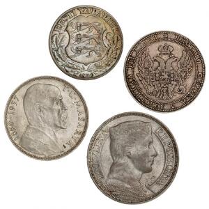 Polen, Nikolaj I, 5 Zloty  34 rubel 1835, MW, C 133, Czechoslovakia, 20 korun 1937 01, KM 18, Letland, 5 lati 1931 01, KM 9, Estland, 2 krooni 1930, KM 20