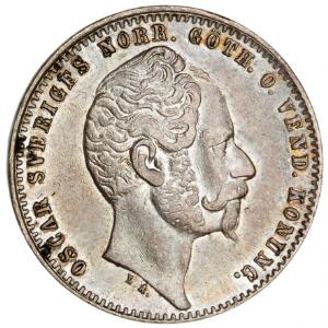 Sverige, Oscar I, 1 riksdaler  riksmynt 1857, SM 60B