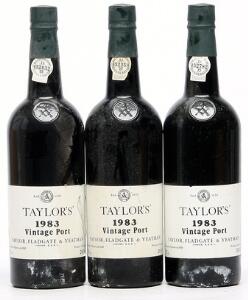 3 bts. Taylors Vintage Port 1983 A-AB bn.