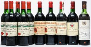 2 bts. Château Figeac, Saint-Émilion 1. Grand Cru Classé 1983 A-AB bn.  etc. Total 10 bts.