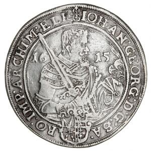 Tyskland, Sachsen, Johan Georg og August, 1611-1615, Reichstaler 1615, Dresden, Dav. 7573