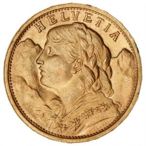 Schweiz, 20 Francs 1908, F 499