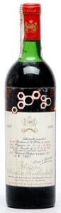 1 bt. Château Mouton Rothschild, Pauillac. 1. Cru Classé 1967 B tsus.