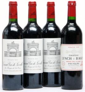 3 bts. Château Léoville Las Cases, Saint - Julien. 2. Cru Classé 2002 A hfin.  etc. Total 4 bts.