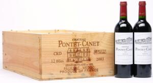 12 bts. Château Pontet Canet, Pauillac. 5. Cru Classé 2003 A hfin. Owc.