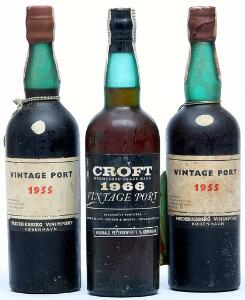 2 bts. Vintage Port 1955 Bottled in DK. A-AB bn.  etc. Total 3 bts.