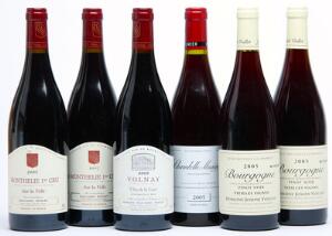 1 bt. Chambolle-Musigny, Laurent Roumier 2005 A hfin.  etc. Total 12 bts.