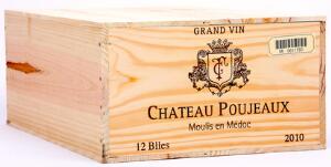 12 bts. Château Poujeaux, Moulis-En-Medoc 2010 A hfin. Owc.