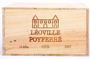 12 bts. Château Léoville Poyferré, Saint - Julien. 2. Cru Classé 2007 A hfin. Owc.