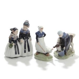 Chr. Thomsen m.fl. Tre figurer af porcelæn, Kgl. P. nr. 528, 1316 og 779. H. 16-18. 3