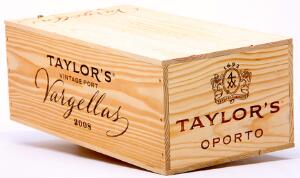 6 bts. Taylors Vintage Port Quinta de Vargellas 2008 A hfin. Owc.