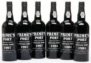 6 bts. Primes Vintage Port 1997 A hfin. Oc. etc. Total 12 bts.