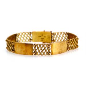 Georg Jensen Armbånd af 14 kt. guld. Dessin nr. 314 B. L. 18,2 cm. Vægt 20 gr. 1933-44.