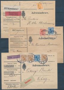 1913. Chr.X. 3 fine adressebreve sendt til Viborg