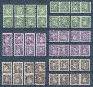 1924. postjubilæum. Komplet postfrisk sæt med alle mulige patkombinationer. Sjældent udbudt sæt. AFA 5120