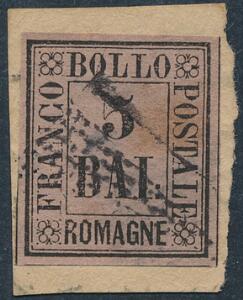 Romagna. 1859. 5 b. på lille brevklip. AFA 3200