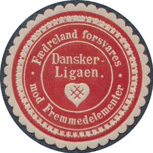 Oblat. Dansker-Ligaen, Fædreland forsvares mod Fremmedelementer. Sjælden oblat.