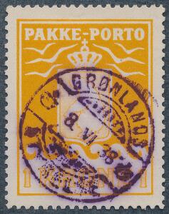 1936. A  L. 1 kr. orange. PRAGT-mærke.