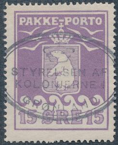 1915. 15 øre, violet. PRAGT-mærke.