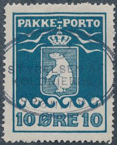 1915. 10 øre, blå. PRAGT-mærke.