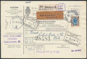 1926. Chr.X. 5 adressekort, alle med PERFIN.