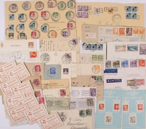 Hele verden. breve. Originalt parti gamle forsendelser incl. censur, oversø, postkort samt lidt hæfter.