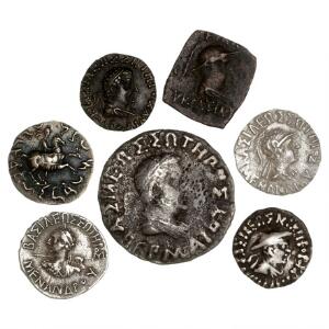 Antikkens Grækenland, Baktrien etc., 7 mønter, 2.-1. århundrede f.Kr.