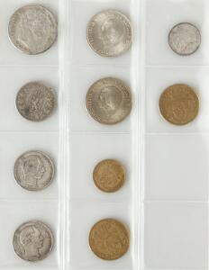 Frederik VII, speciedaler 1848, H 3 kval. 1-1. Div. mønter 9 stk. bl.a. erindringsmønter 2 stk. etc. samt Norge, Oscar II, 2 kr 1892, NM 22 ks.