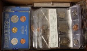 Sverige, møntsæt 1976 - 1994 i alt ca. 55 stk. inkl. 1978 5 stk., ca. 50 stk. i plastic, resten i kassette