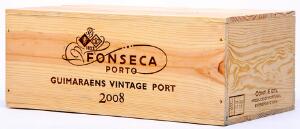 6 bts. Fonseca Guimaraens Vintage Port 2008 A hfin. Owc.