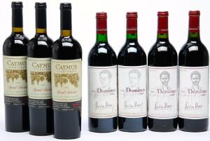 3 bts. Caymus Vineyards, Carbernet Sauvignon 1995 A hfin.  etc. Total 7 bts.