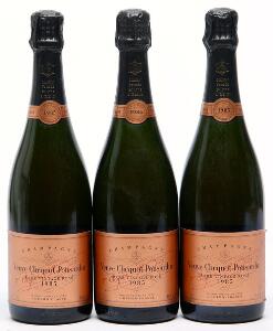 6 bts. Champagne Vintage Rosé, Veuve Clicquot Ponsardin 1985 A-AB bn. Oc.