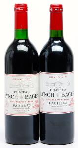 1 bt. Château Lynch Bages, Pauillac. 5. Cru Classé 1990 A-AB bn.  etc. Total 2 bts.