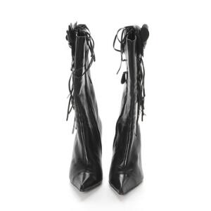 Guiseppe Zanotti Et par sorte læderstøvler med lakhæl og lynlås. Original æske medfølger. Hælhøjde ca. 10 cm. Str. 38,5. 2