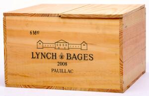 6 bts. Mg. Château Lynch Bages, Pauillac. 5. Cru Classé 2008 A hfin. Owc.