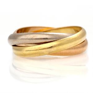 Cartier Trinity ring af 18 kt. trefarvet guld. Str. 60. Serie nr. IV 6728. Original æske og certifikat medfølger. Ca. 2010.