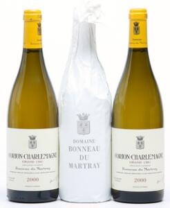 3 bts. Corton Charlemagne Grand Cru, Domaine Bonneau du Martray 2000 A hfin.