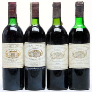 1 bt. Château Margaux, Margaux. 1. Cru Classé 1976 C ms.  etc. Total 4 bts.