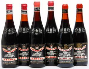 2 bts. Barolo, Giordano 1964 AB ts.  etc. Total 6 bts.