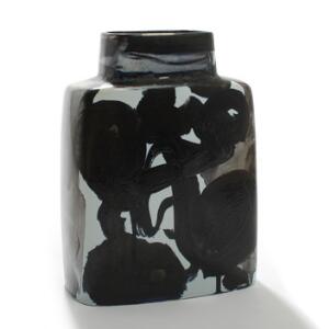 Mogens Andersen Vase af fajance dekoreret med grå, sort og blå glasur. Sign. Mogens Andersen 66. Udført hos AluminiaKgl. P. H. 22.