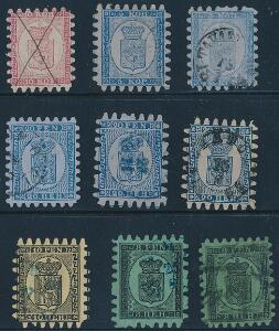 1860-1866. Lot med 6 pæne stortakkede mærker.