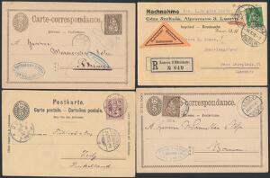 Schweiz. 1874-1924. 5 forsendelser, deraf to sendt til Danmark.